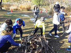 薪集めから始める!焚火体験