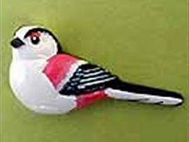 黒白ピンク!?エナガのバッジづくり