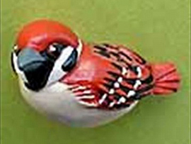 スズメのバッジづくり