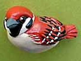 スズメのバッジづくり