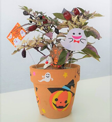 カラフルとうがらしのハロウィンポット作り