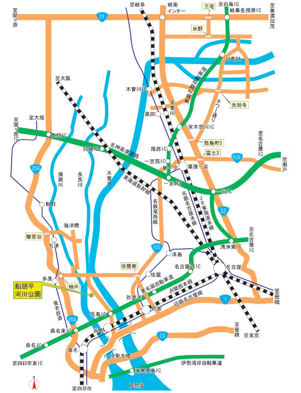 船頭平河川公園アクセスマップ